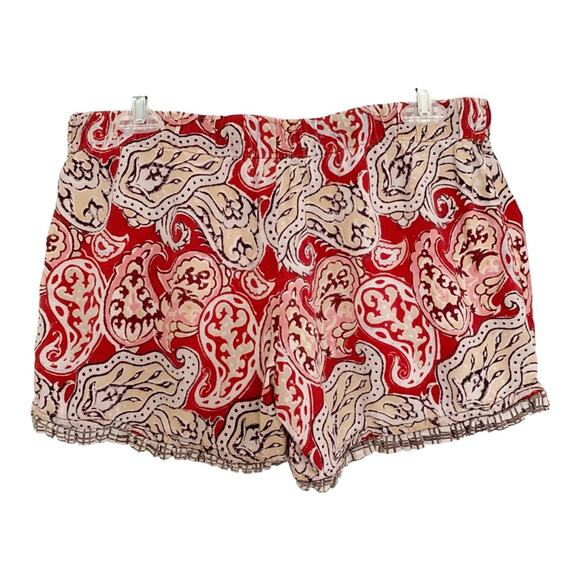 Punjammies by Sudara Red Paisley Sleep Shorts Medium - Picture 3 of 5